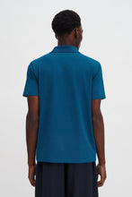 Laden Sie das Bild in den Galerie-Viewer, Polo-T-Shirt aus Stretch-Baumwolle, Night Teal