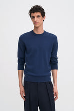 Laden Sie das Bild in den Galerie-Viewer, Baumwoll-Merino-Pullover Dämmerungsblau