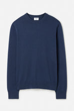 Laden Sie das Bild in den Galerie-Viewer, Baumwoll-Merino-Pullover Dämmerungsblau