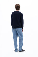 Laden Sie das Bild in den Galerie-Viewer, Baumwoll-Merino-Pullover Marineblau