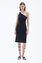 Laden Sie das Bild in den Galerie-Viewer, Einarmiges Jerseykleid Schwarz