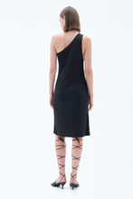 Laden Sie das Bild in den Galerie-Viewer, Einarmiges Jerseykleid Schwarz