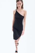 Laden Sie das Bild in den Galerie-Viewer, Einarmiges Jerseykleid Schwarz