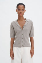 Load image into Gallery viewer, Shortsleeve Collar Cardigan Moss Grey