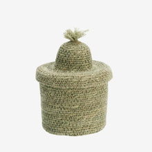 Load image into Gallery viewer, Seagrass basket with lid, Green