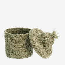 Load image into Gallery viewer, Seagrass basket with lid, Green