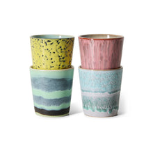 Laden Sie das Bild in den Galerie-Viewer, 70s ceramics coffee mugs, artistic, set of 4