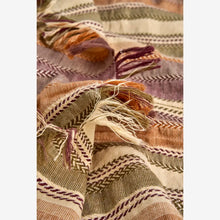 Laden Sie das Bild in den Galerie-Viewer, Striped hammam towel, Burnt orange multi coloured