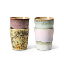 Load image into Gallery viewer, 70s ceramics coffee mugs serendipity (set of 4)