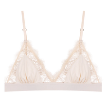 Load image into Gallery viewer, LOVE LACE Delicate triangle bralette, White