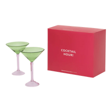 Load image into Gallery viewer, Martini cocktail glass, set of 2