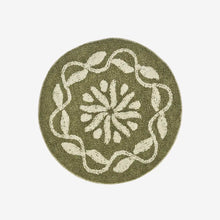 Load image into Gallery viewer, Round tufted bath mat 60cm, Khaki/off white