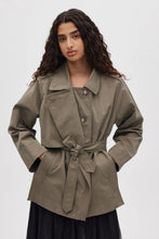 Load image into Gallery viewer, NADIRA Utility cropped trench jacket, Asphalt