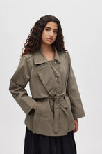 Load image into Gallery viewer, NADIRA Utility cropped trench jacket, Asphalt