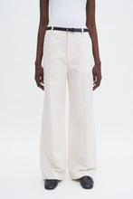 Load image into Gallery viewer, Relaxed Straight Cotton Linen Trousers Cream