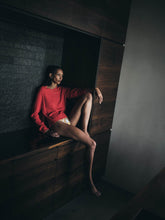 Load image into Gallery viewer, RUCA Cashmix split side boxy sweater, Mandarin