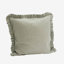 Load image into Gallery viewer, Ruffle cushion cover 50x50cm, Silver Green