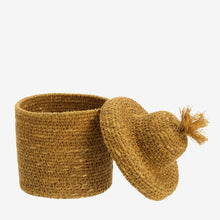 Load image into Gallery viewer, Seagrass basket with lid, Yellow