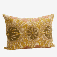 Laden Sie das Bild in den Galerie-Viewer, Suzani embroidered cushion cover 50x70, Mustard/khaki