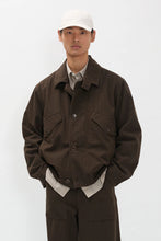 Load image into Gallery viewer, Vandel Herringbone Twill Flight Jacket, Delicioso Brown