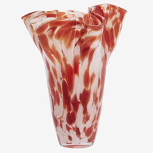 Load image into Gallery viewer, Glass vase, Rust/white/clear