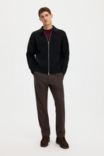 Load image into Gallery viewer, Ribbed Wool Zip Cardigan, Black