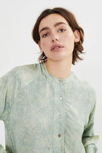 Load image into Gallery viewer, Midou Marbled curved hem dress Sage