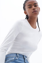 Load image into Gallery viewer, Cotton Stretch Long Sleeve White
