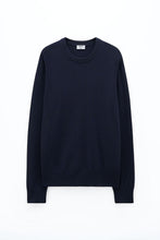 Laden Sie das Bild in den Galerie-Viewer, Baumwoll-Merino-Pullover Marineblau
