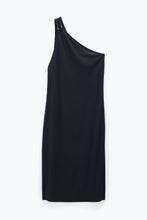 Laden Sie das Bild in den Galerie-Viewer, Einarmiges Jerseykleid Schwarz
