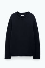 Load image into Gallery viewer, Rolled Hem Sweater Black
