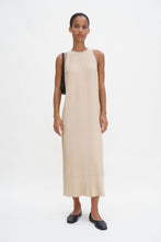Load image into Gallery viewer, Draped Twill Tank Dress Caramel Beige
