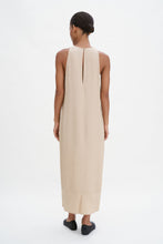 Load image into Gallery viewer, Draped Twill Tank Dress Caramel Beige
