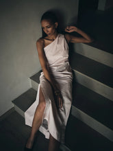 Load image into Gallery viewer, ARYANA One shoulder long dress, Powder
