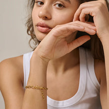 Laden Sie das Bild in den Galerie-Viewer, Massives Charm-Armband, 925S/GP
