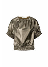 Laden Sie das Bild in den Galerie-Viewer, GINE Oberteil aus gerafftem Ripstop-Gewebe Metallic Olive
