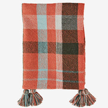 Load image into Gallery viewer, Checked cotton throw Orange multi
