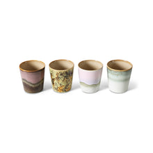 Load image into Gallery viewer, 70s ceramics coffee mugs serendipity (set of 4)
