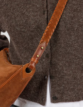 Load image into Gallery viewer, Leo Midi Crossbody Strap Bag, Cognac Suede
