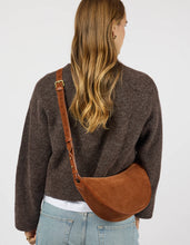 Load image into Gallery viewer, Leo Midi Crossbody Strap Bag, Cognac Suede
