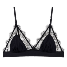 Load image into Gallery viewer, LOVE LACE Delicate triangle bralette, Black
