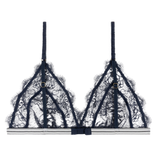 Load image into Gallery viewer, Love Lace Delicate triangle bralette, Dark blue

