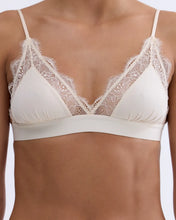 Load image into Gallery viewer, LOVE LACE Delicate triangle bralette, White
