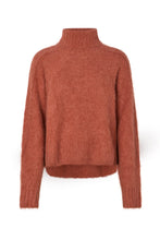 Load image into Gallery viewer, MABEKA Fluffy knit funnel-neck, Redwood
