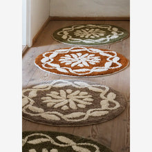 Load image into Gallery viewer, Round tufted bath mat 60cm, Khaki/off white
