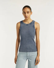 Laden Sie das Bild in den Galerie-Viewer, MITSU Rippen-Tanktop Mittelalterblau
