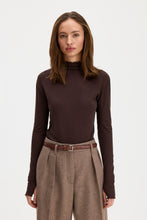 Load image into Gallery viewer, Rib Mock Neck Top, Dark Chocolate
