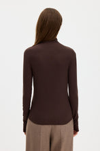 Load image into Gallery viewer, Rib Mock Neck Top, Dark Chocolate
