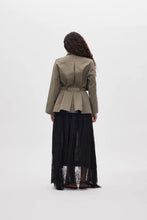 Load image into Gallery viewer, NADIRA Utility cropped trench jacket, Asphalt
