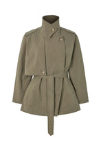 Load image into Gallery viewer, NADIRA Utility cropped trench jacket, Asphalt
